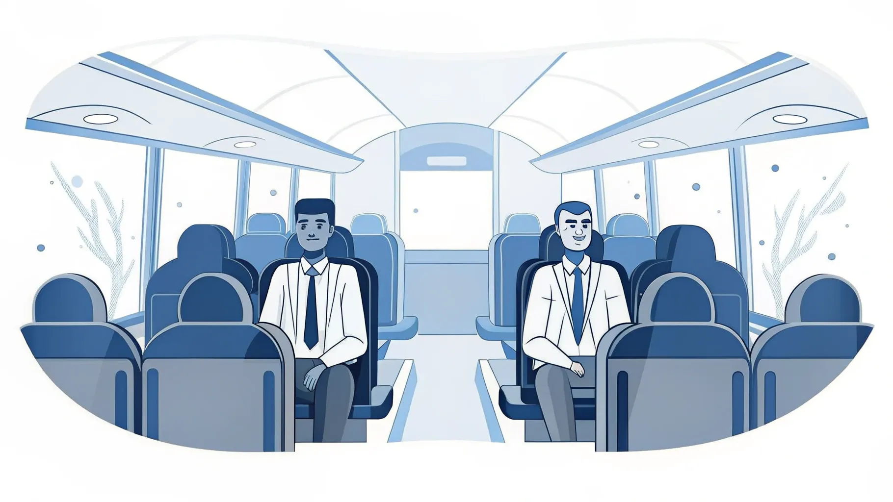 Illustration: Nahaufnahme eines angelegten Sicherheitsgurts über einem Bussitz