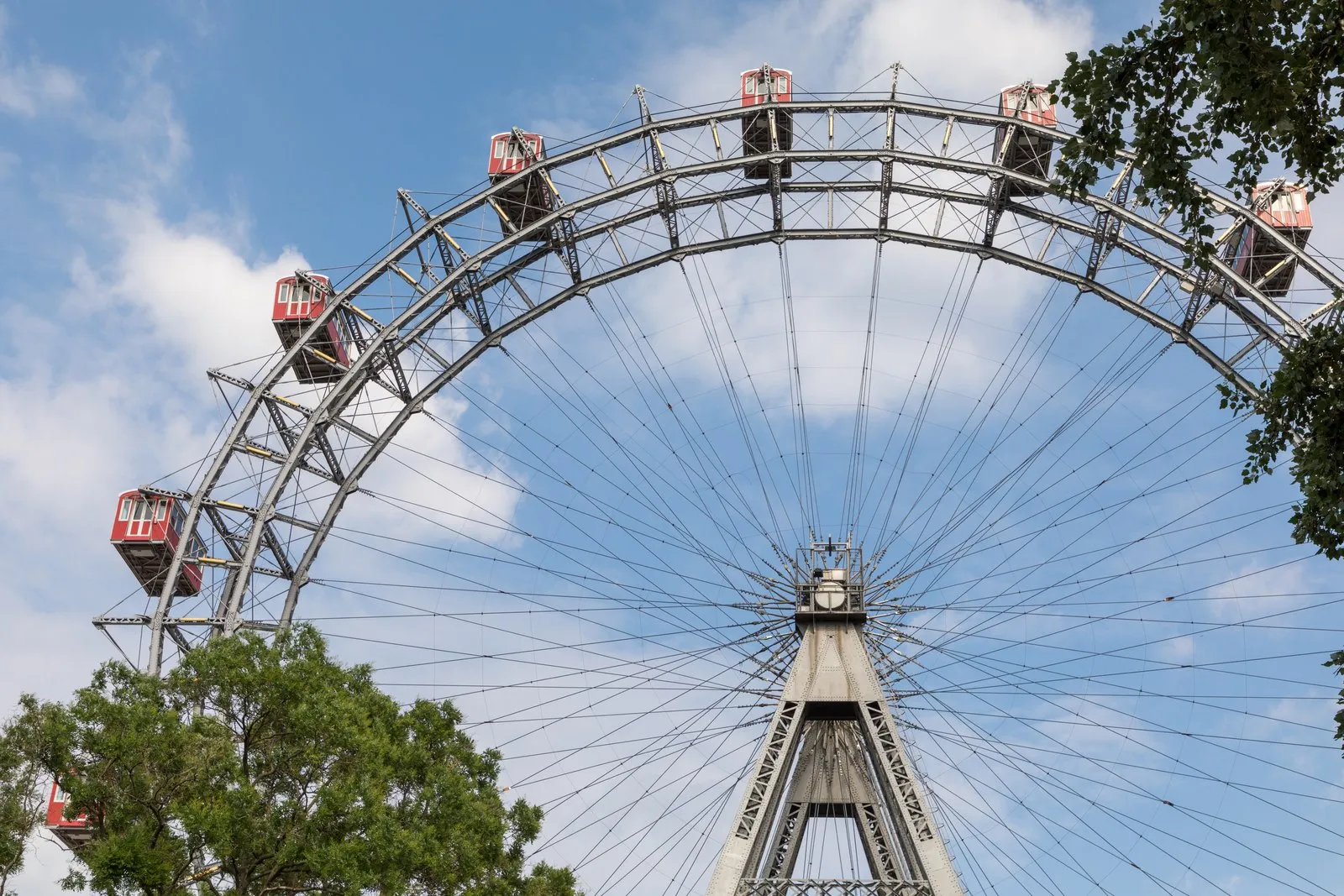 Ferris wheel of the Vienna Prater against a blue sky