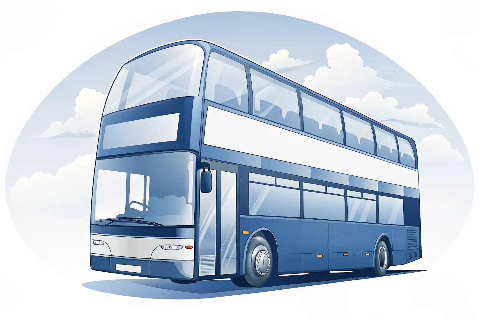 Illustration: Doppeldeckerbus mit zwei Fahrgastebenen