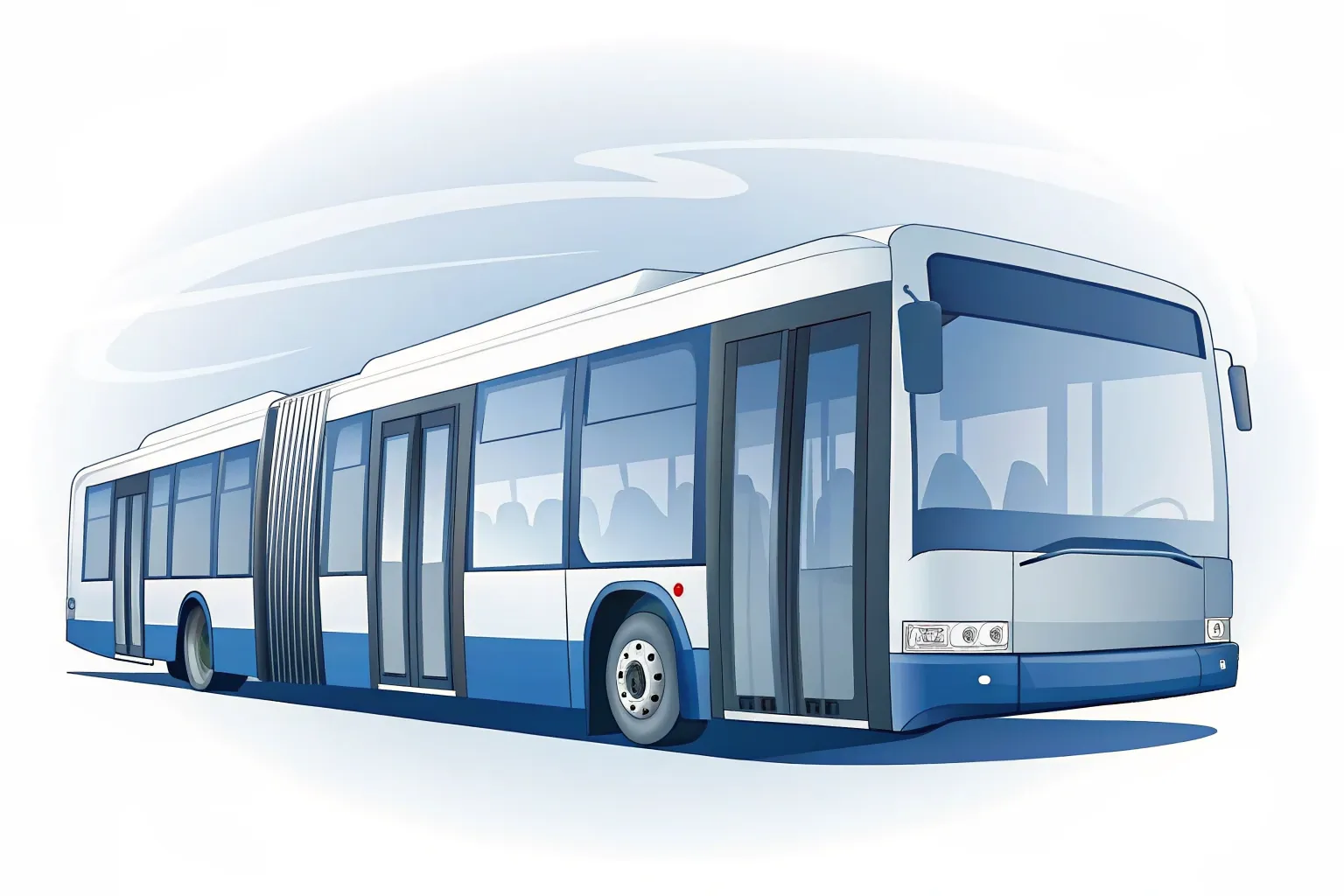 Illustration: Gelenkbus mit Faltenbalg für den City-Shuttle