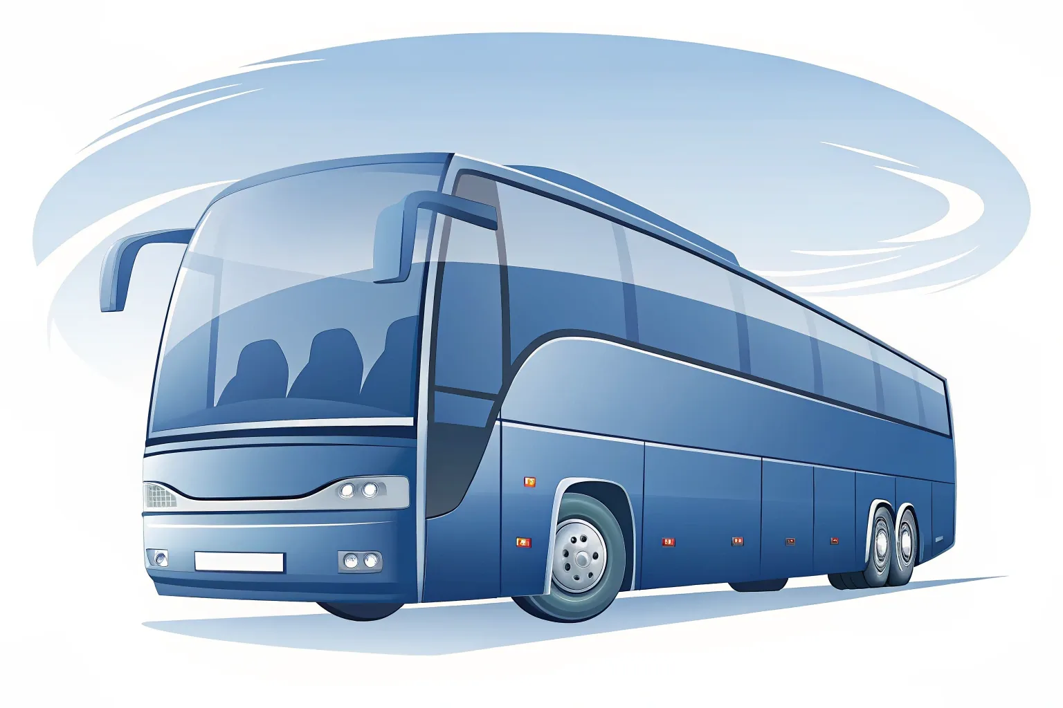 Illustration: Nightliner-Tourbus in dunklem Design