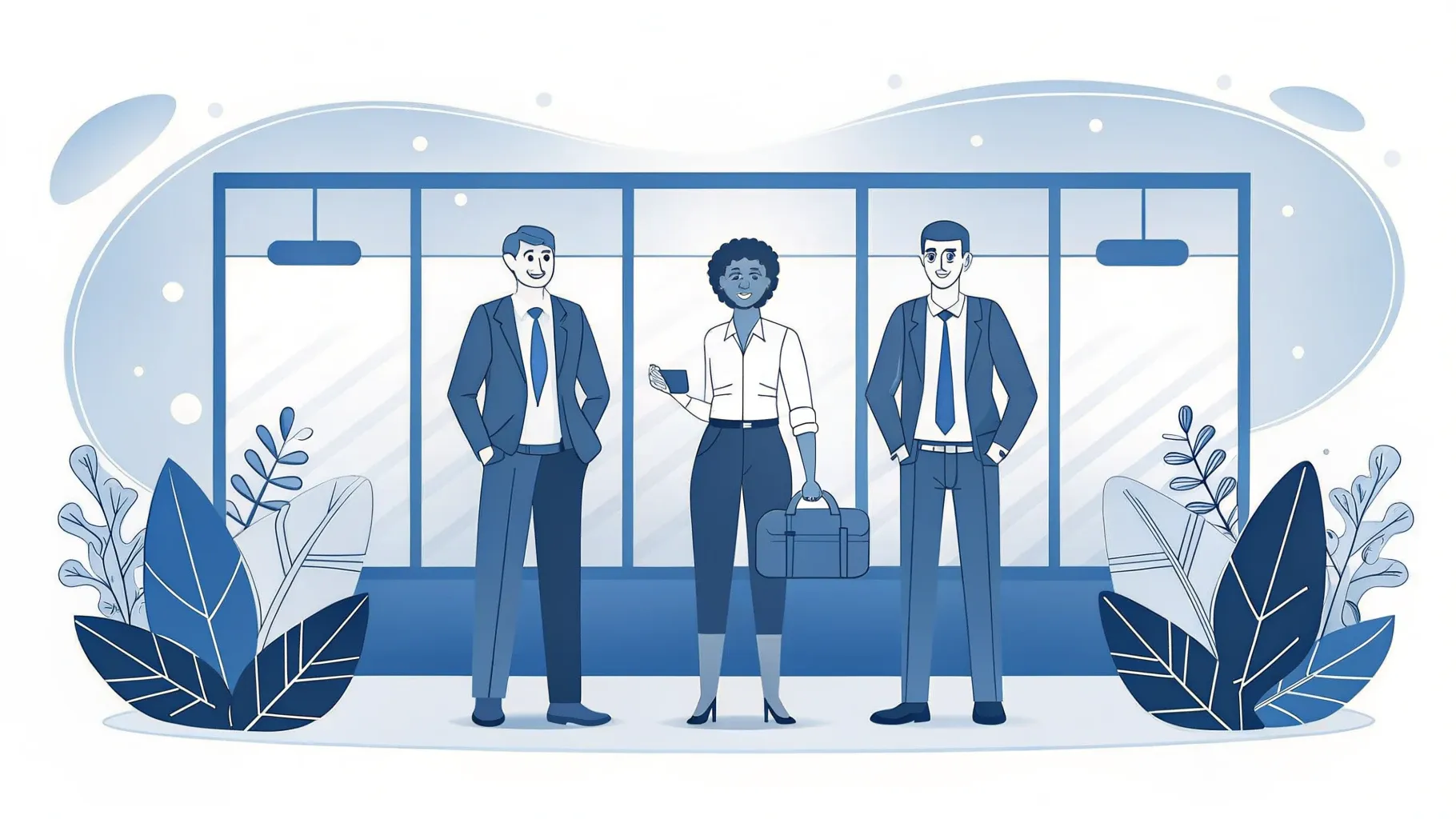 Illustration: Reisebus neben einem großen Wassertropfen, daneben sprießen kleine grüne Pflanzen